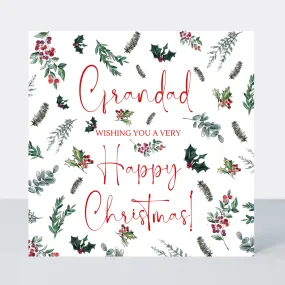 Evergreen Grandad Happy Christmas Card