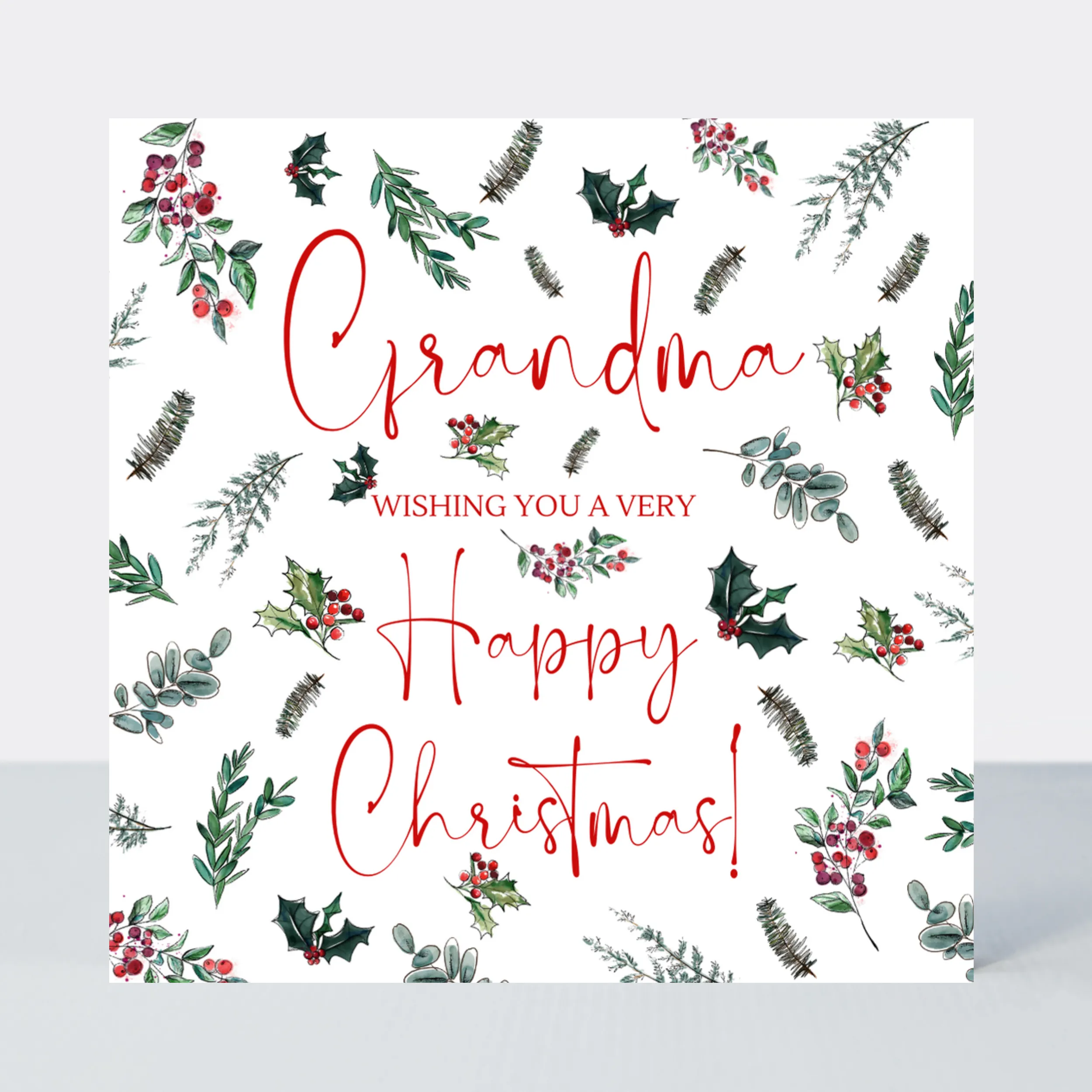 Evergreen Grandma Happy Christmas Card