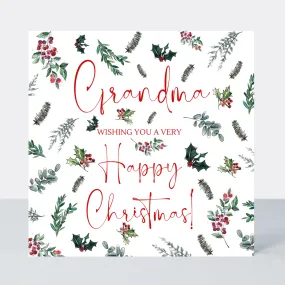 Evergreen Grandma Happy Christmas Card