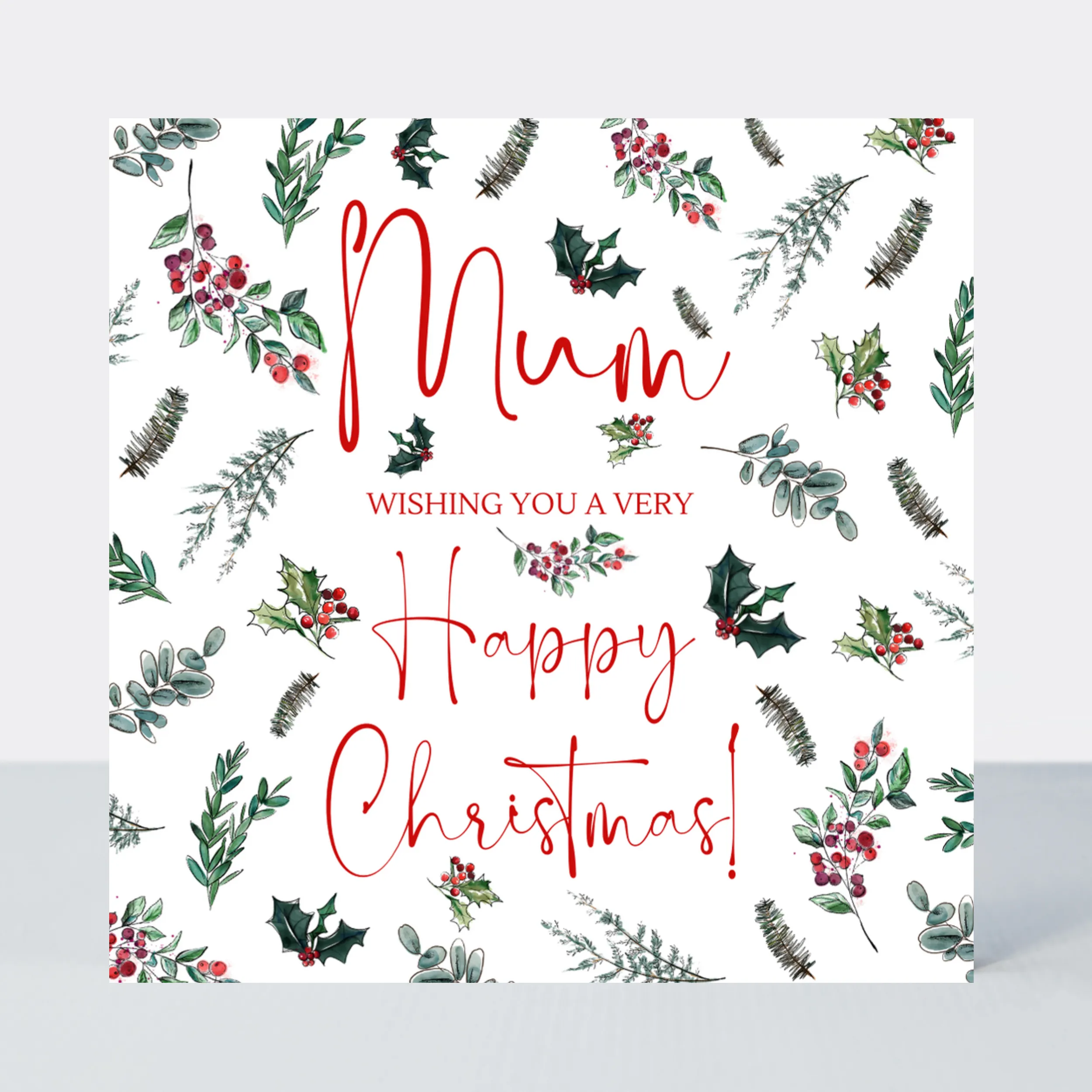 Evergreen Mum Happy Christmas Card