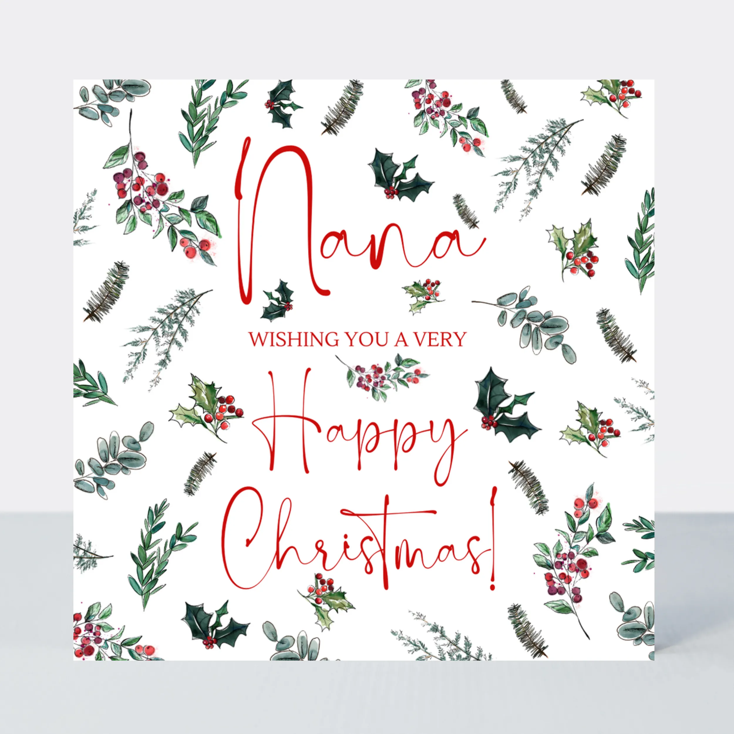 Evergreen Nana Happy Christmas Card