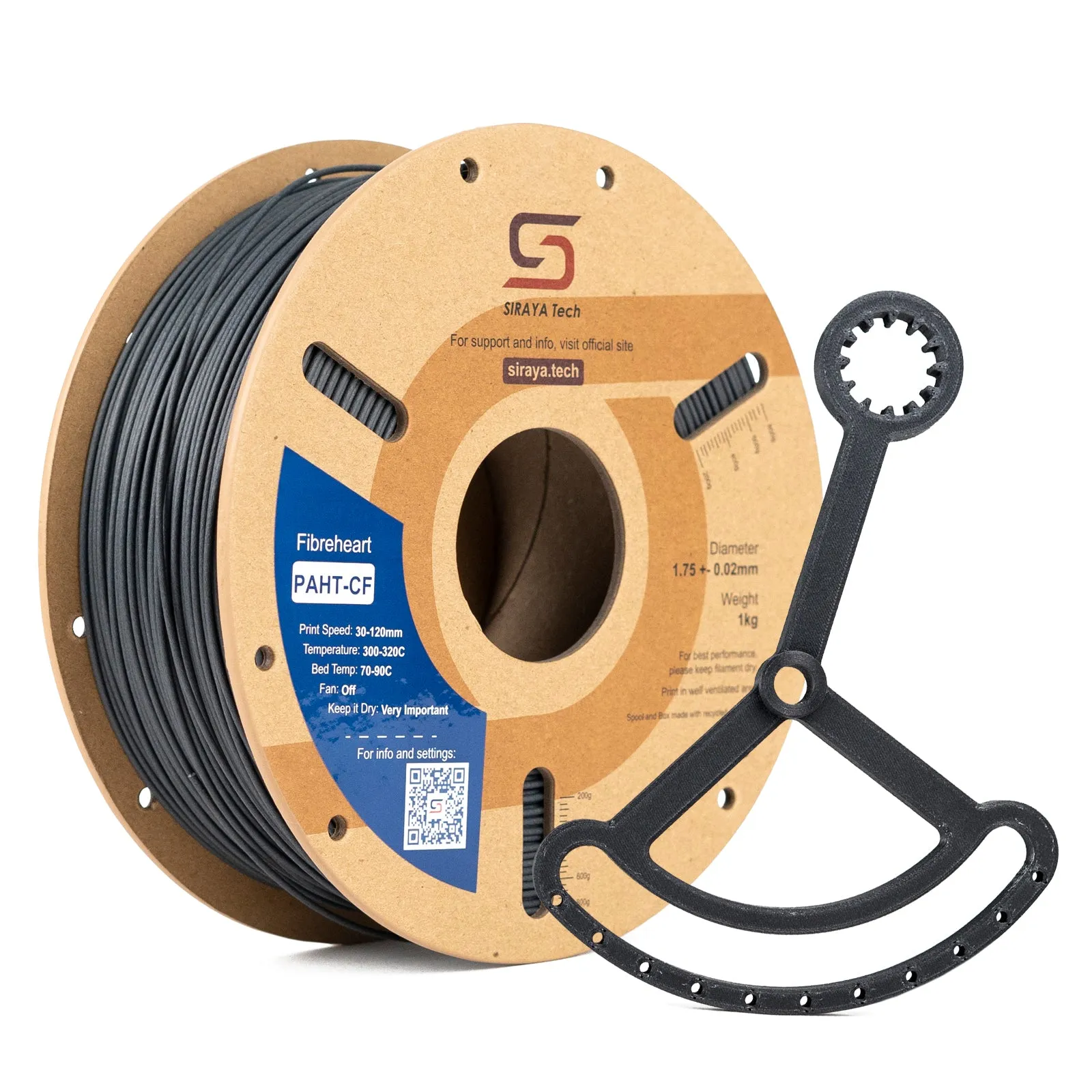 Fibreheart PPA based PAHT-CF Black FDM Printing Filament for 0.6mm Nozzles (1kg for US)