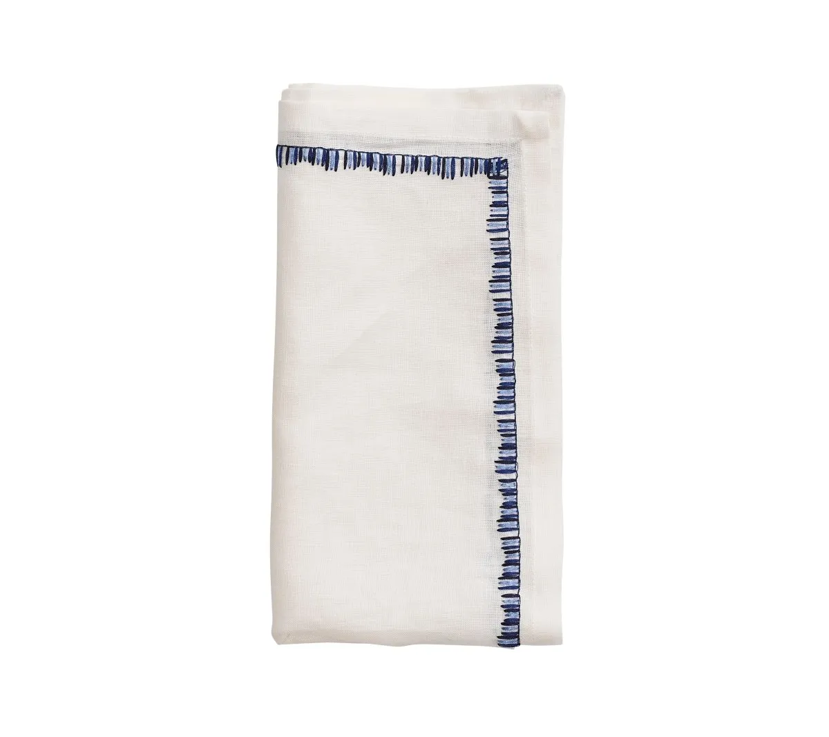 Filament Napkin in White & Navy Set of 4 by Kim Seybert
