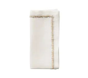 Filament Napkin in White Gold & Silver Set of 4 by Kim Seybert