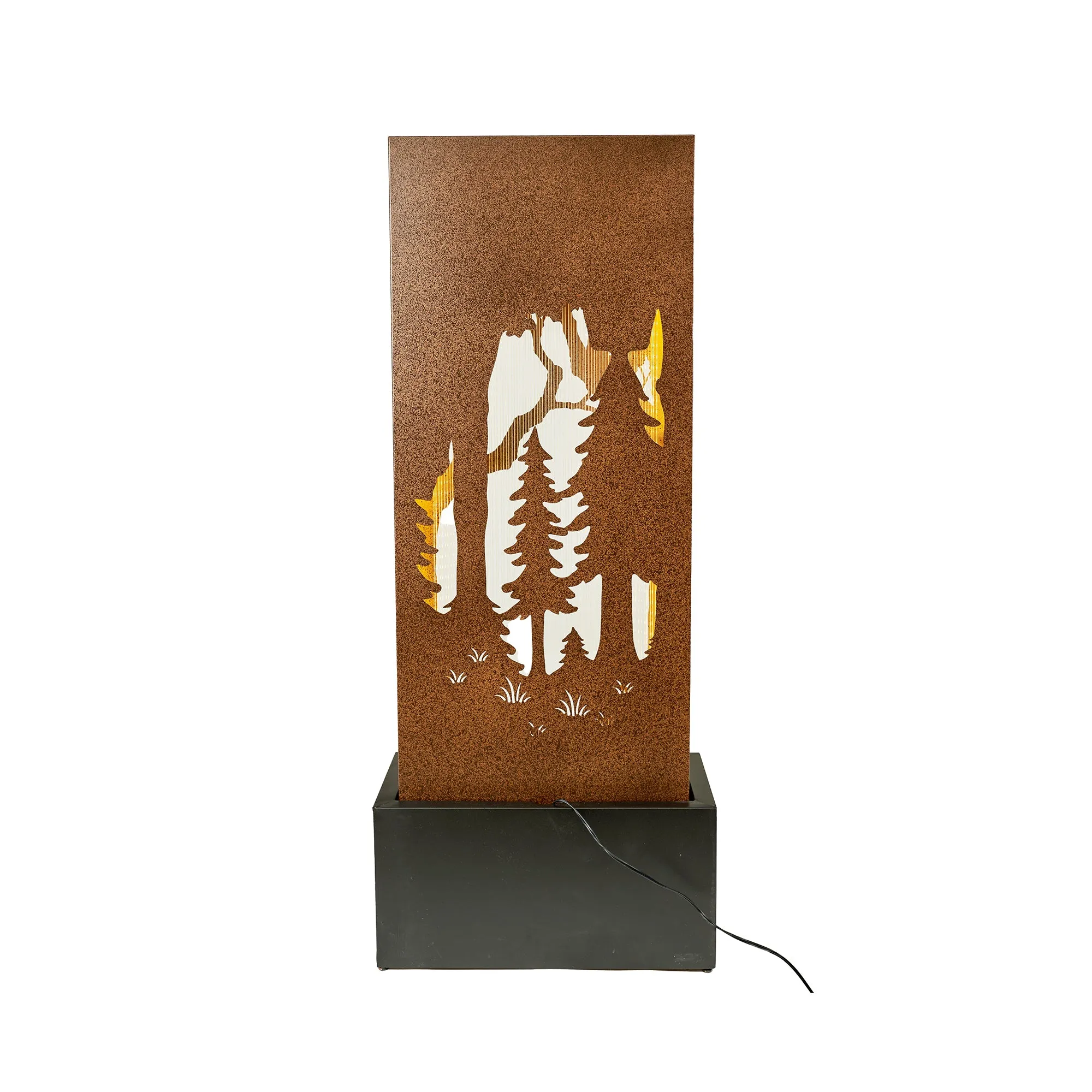 Forest Hollow Carved Fountain W/leds