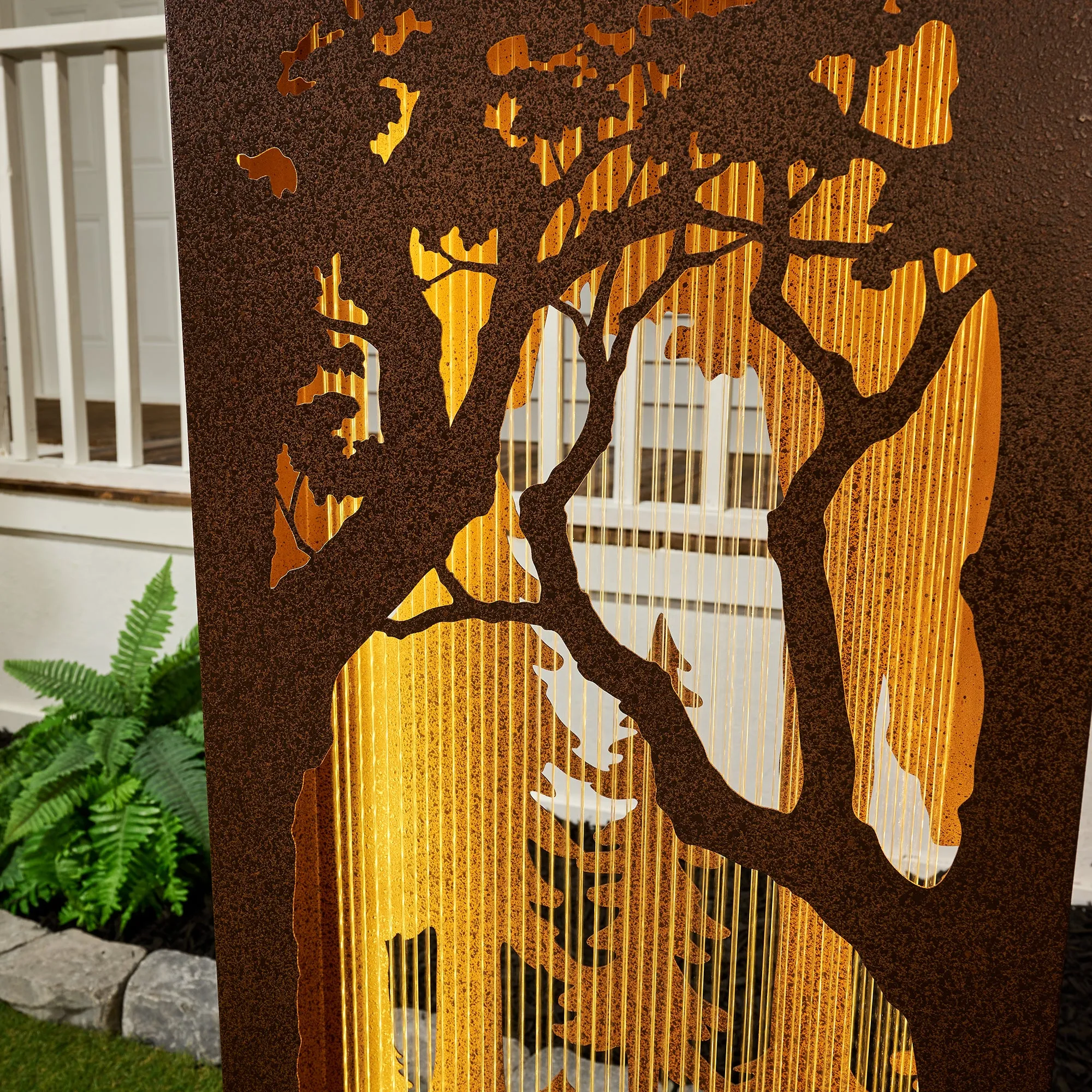Forest Hollow Carved Fountain W/leds
