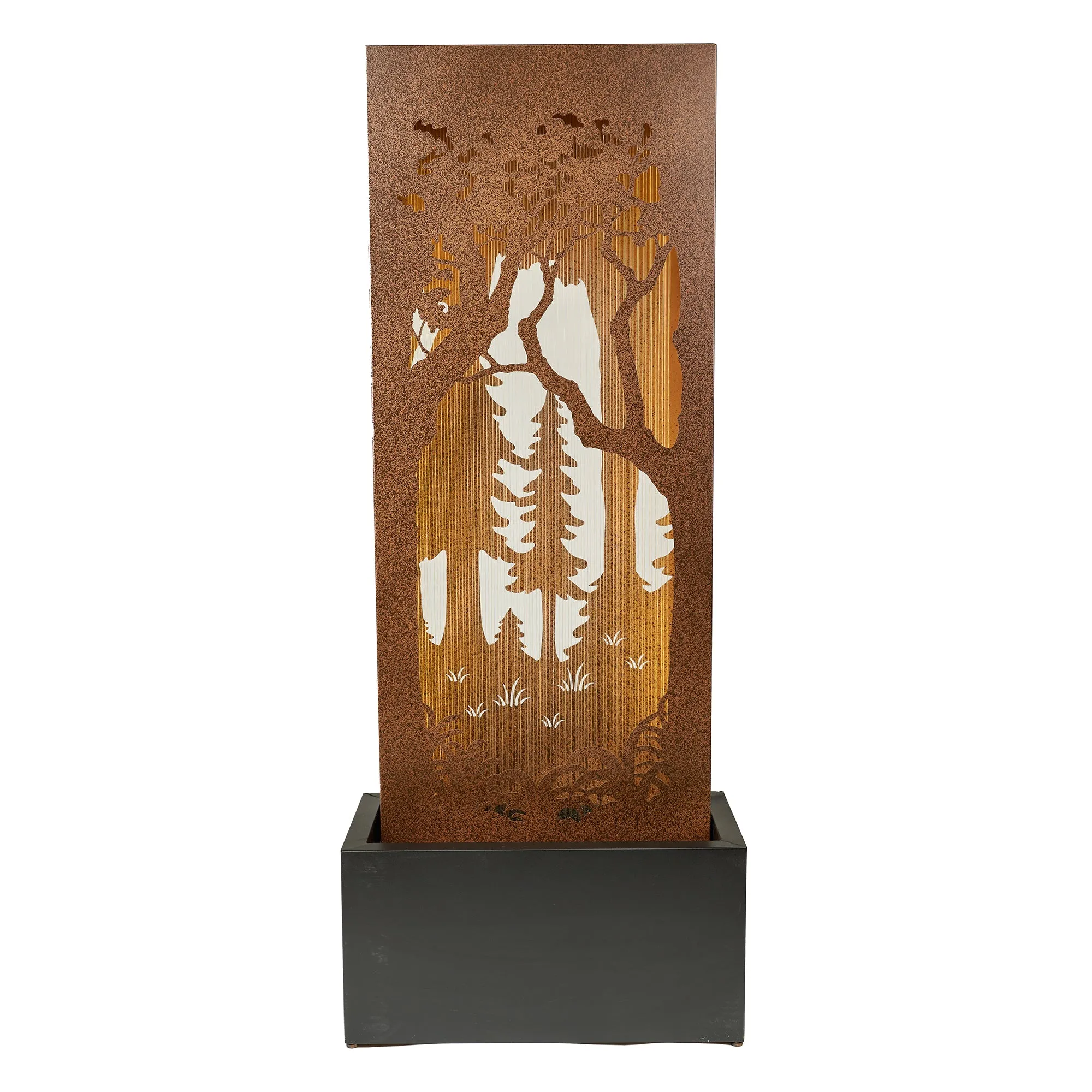 Forest Hollow Carved Fountain W/leds