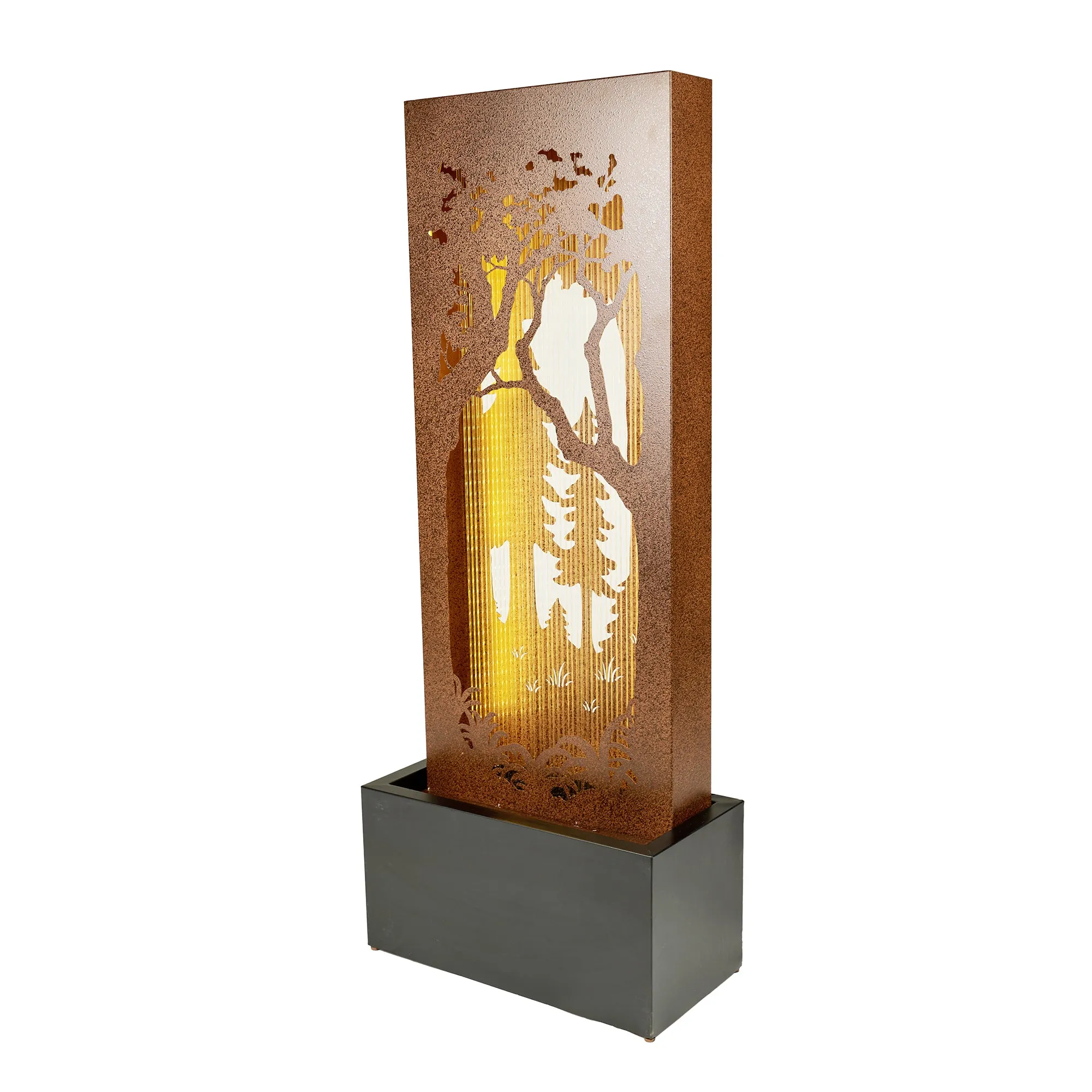 Forest Hollow Carved Fountain W/leds