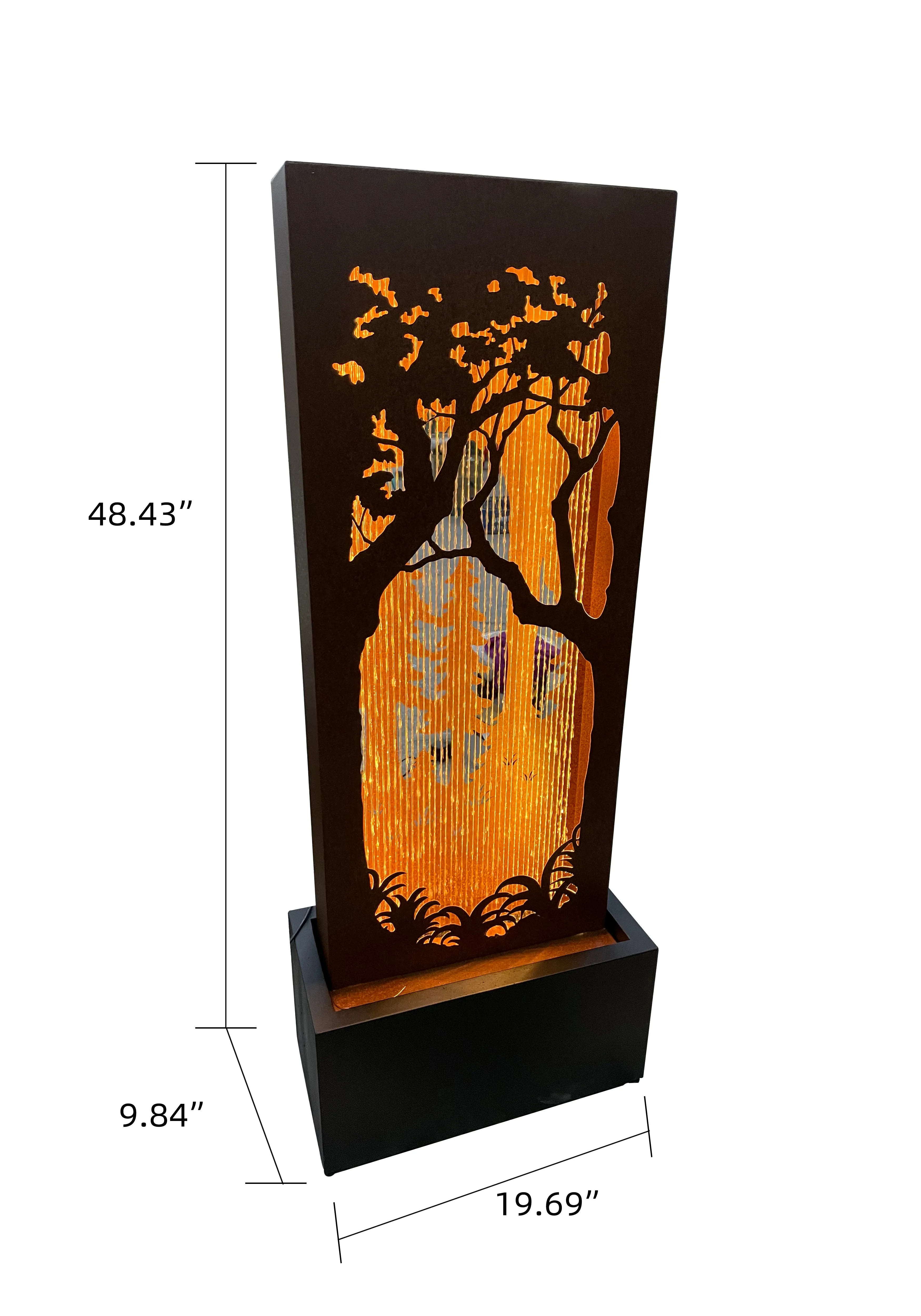 Forest Hollow Carved Fountain W/leds