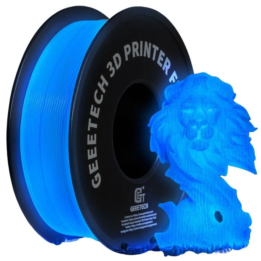 Geeetech 1kg 1.75mm Glow in the dark Green PLA 3D Printer Filament Great for Halloween Night Lights Cosplay