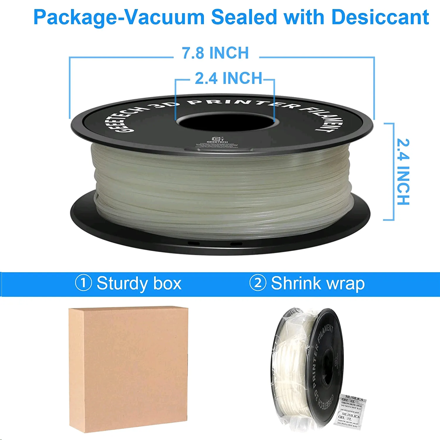 Geeetech 1kg 1.75mm Glow in the dark Green PLA 3D Printer Filament Great for Halloween Night Lights Cosplay