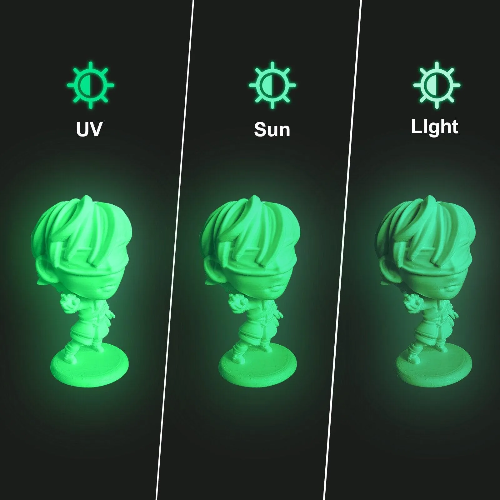 Geeetech 1kg 1.75mm Glow in the dark Green PLA 3D Printer Filament Great for Halloween Night Lights Cosplay