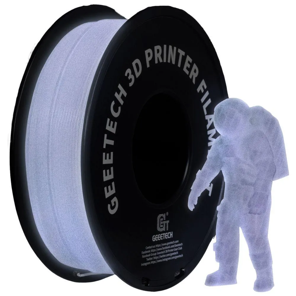 Geeetech 1kg 1.75mm Glow in the dark Green PLA 3D Printer Filament Great for Halloween Night Lights Cosplay