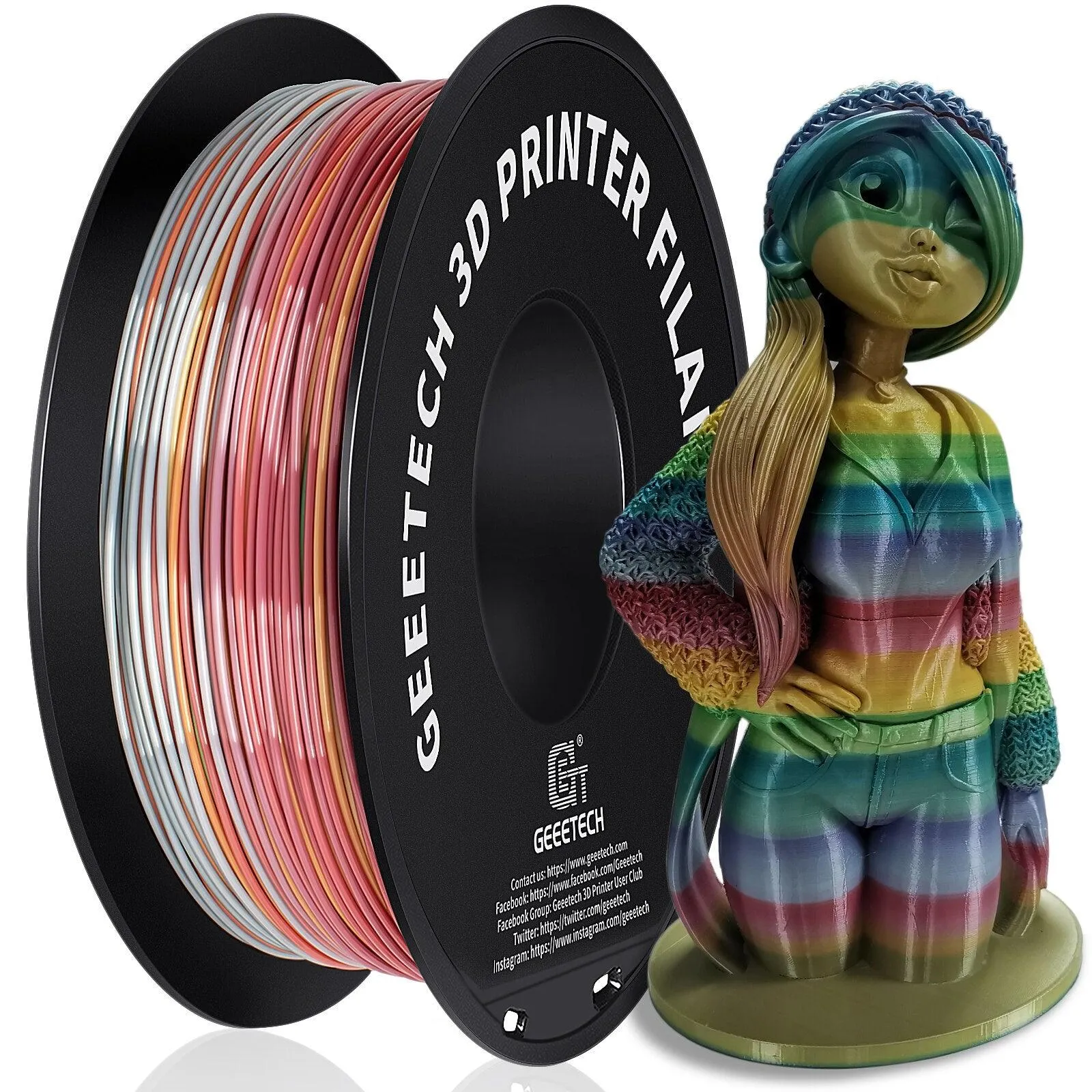 Geeetech PLA 3D Printer Filament: 1kg 1.75mm Many Colours ideal for all FDM 3D Printers