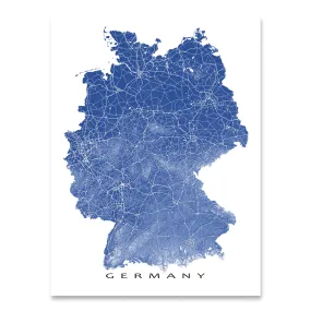 Germany Map Wall Art Print, 3D Topographic Country Poster Maps, Berlin Munich