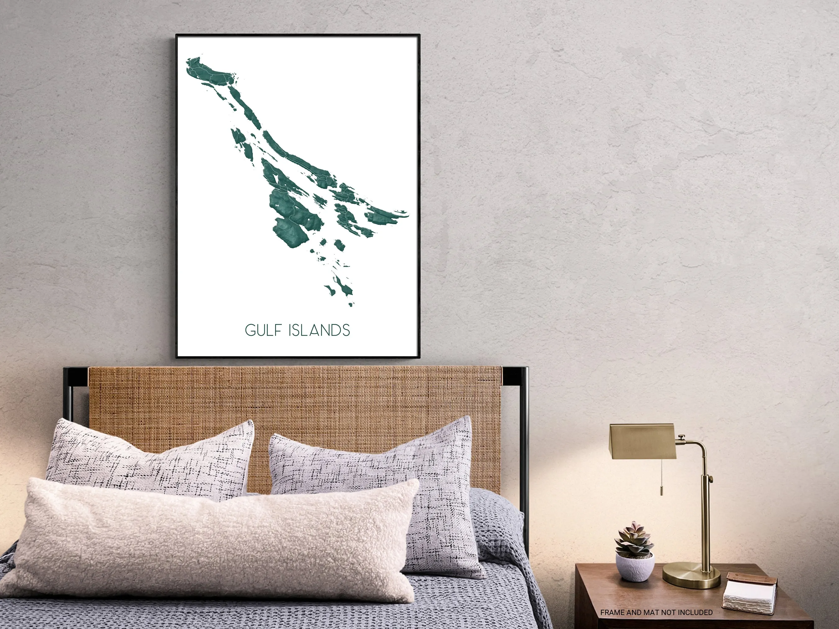 Gulf Islands Map Print Poster - Map of the Southern Gulf Islands, BC Canada, Salt Spring, Gabriola