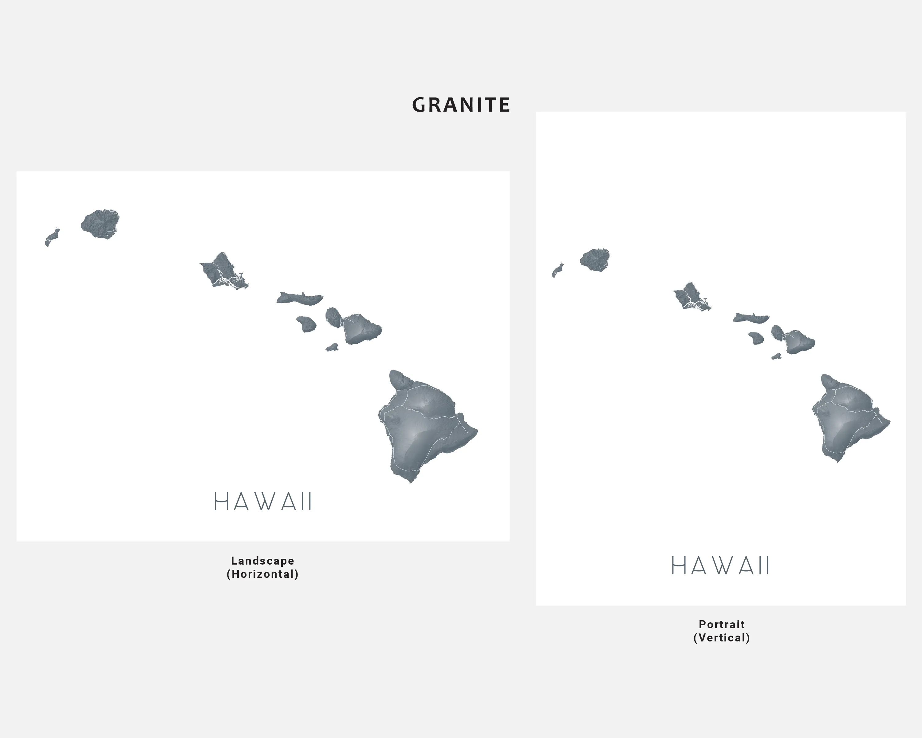 Hawaii Map Print - Hawaiian Islands Wall Art Prints, Hawaii Maps, State Map Poster