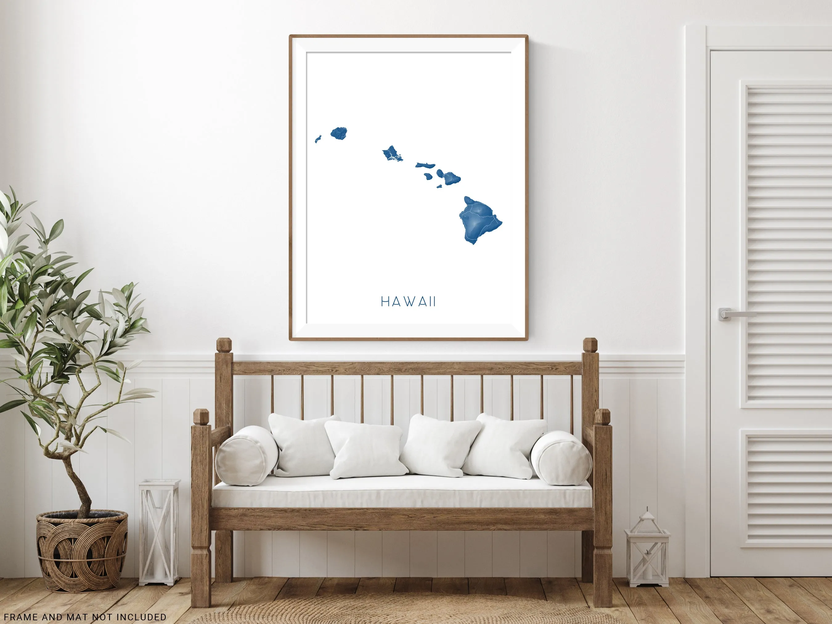 Hawaii Map Print - Hawaiian Islands Wall Art Prints, Hawaii Maps, State Map Poster