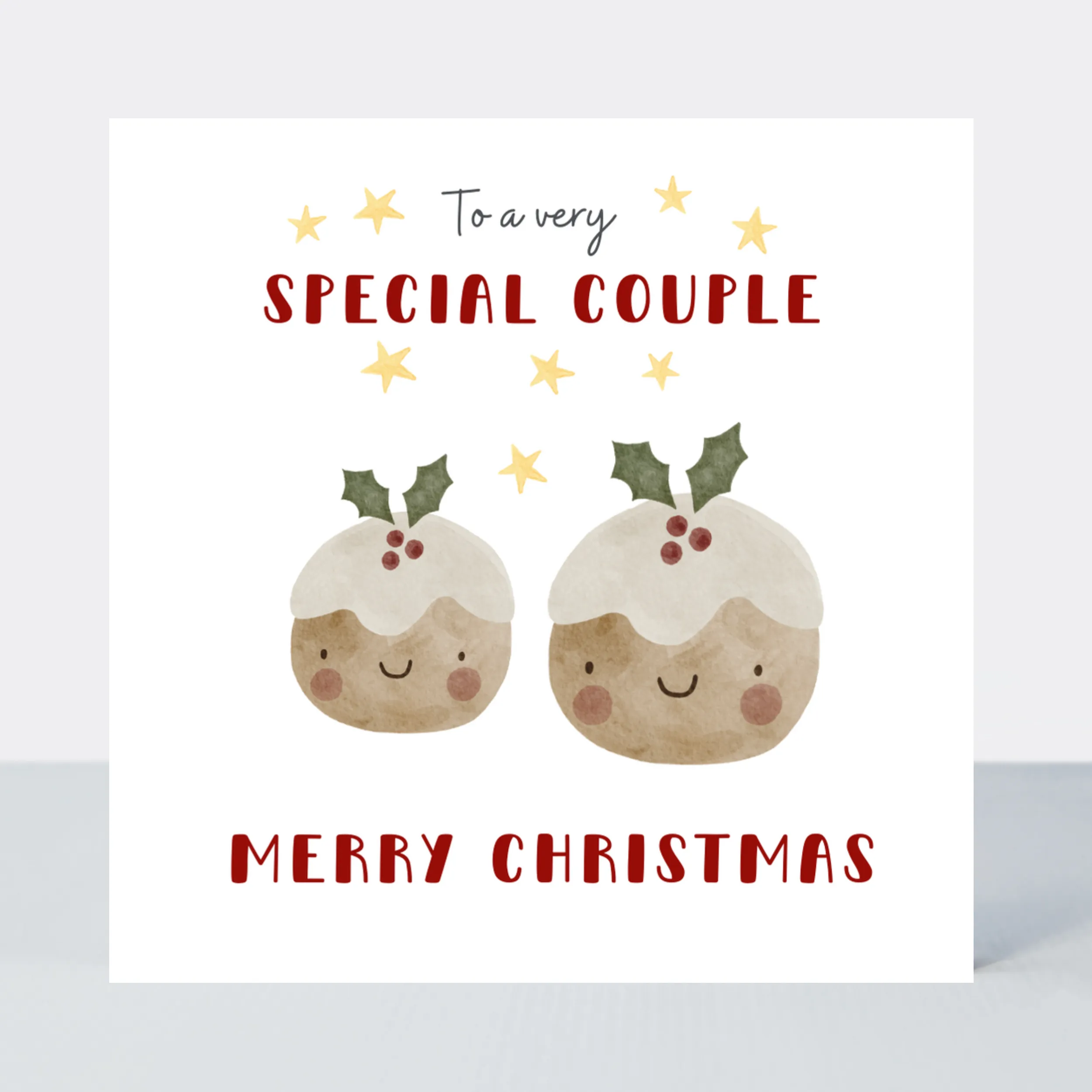 Holly Jolly Special Couple Pudding Christmas Card