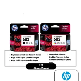 HP 682 Ink Cartridge (Black/Color)