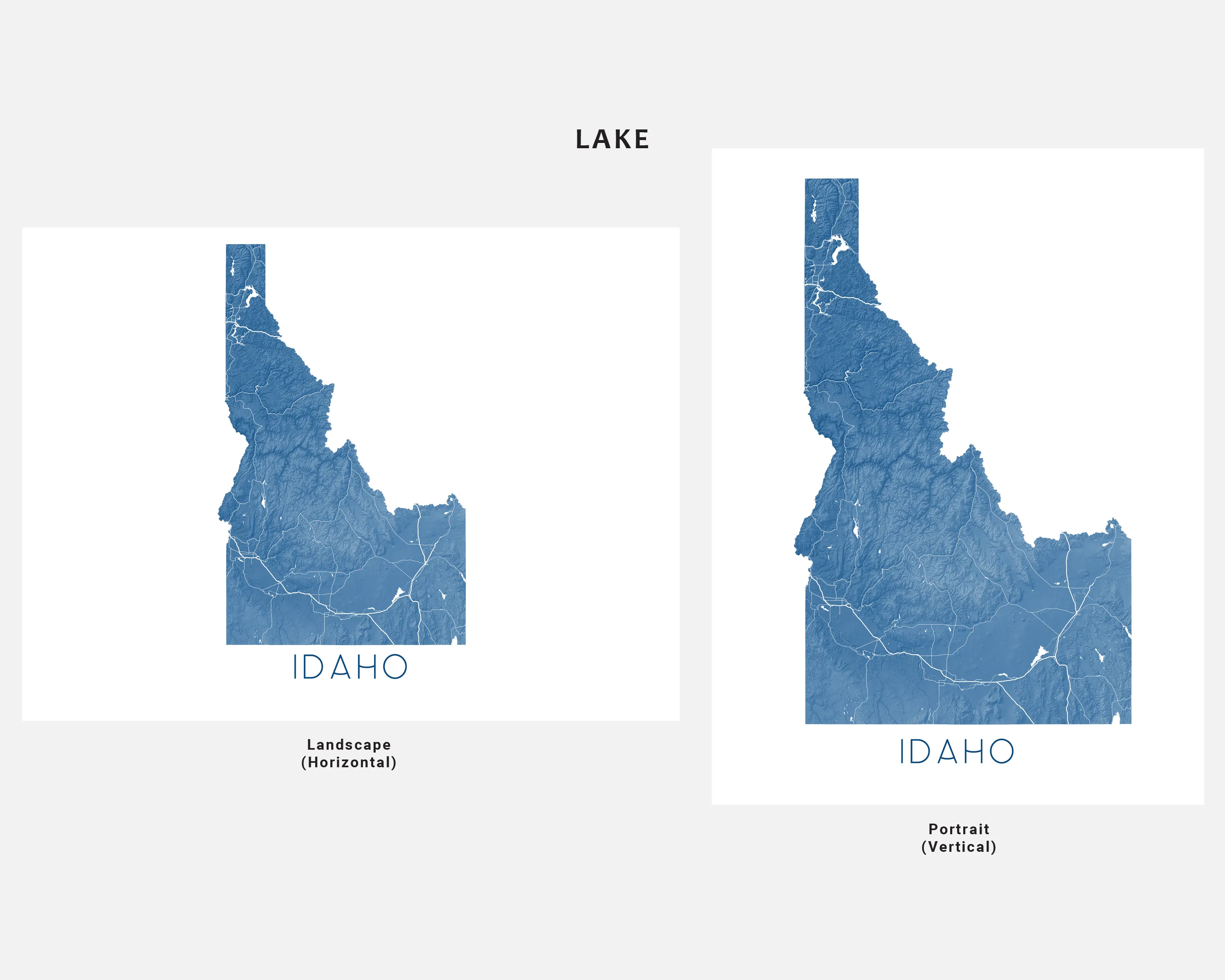 Idaho Map Print - Topographic Map of Idaho State Maps