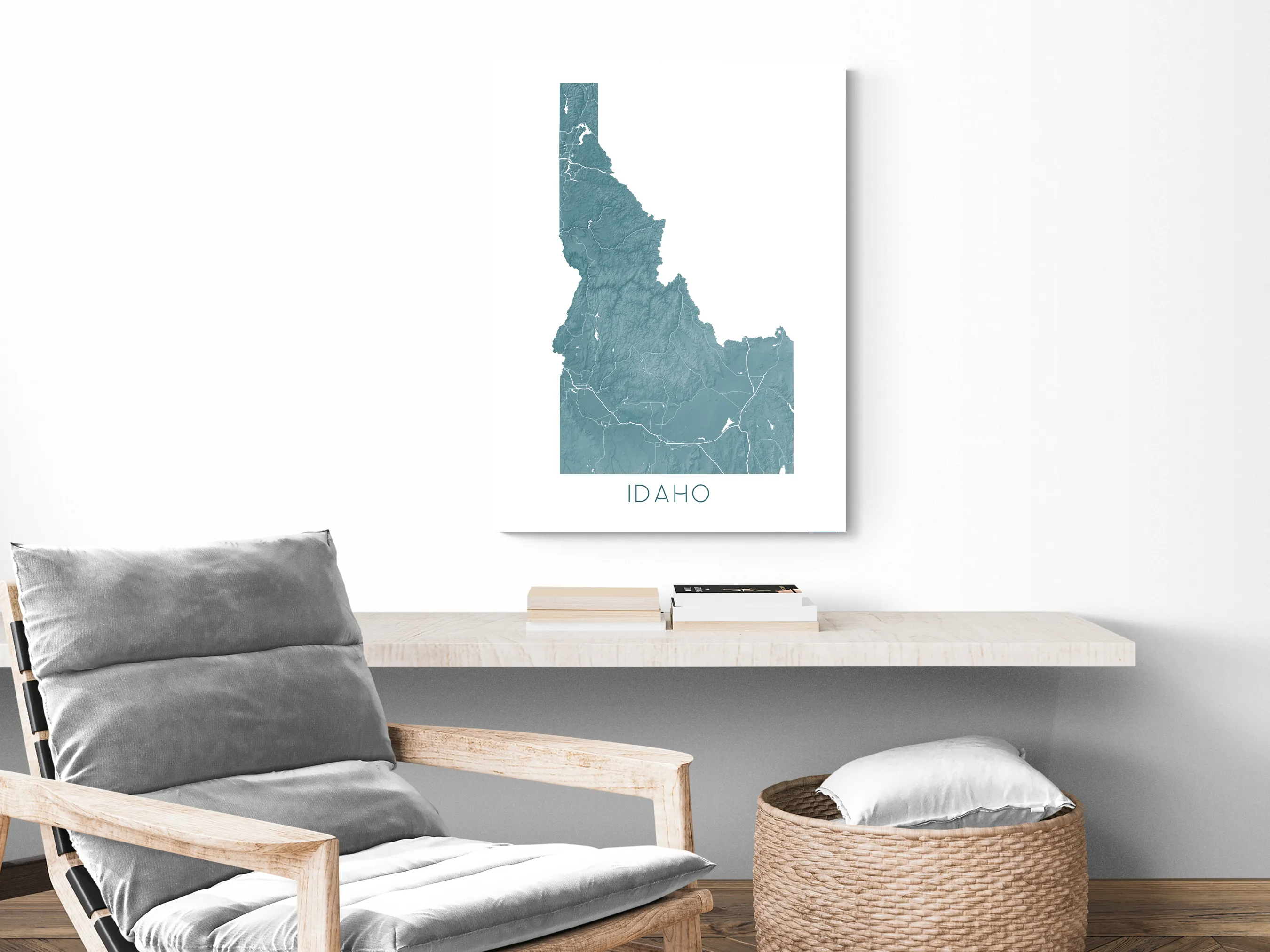 Idaho Map Print - Topographic Map of Idaho State Maps