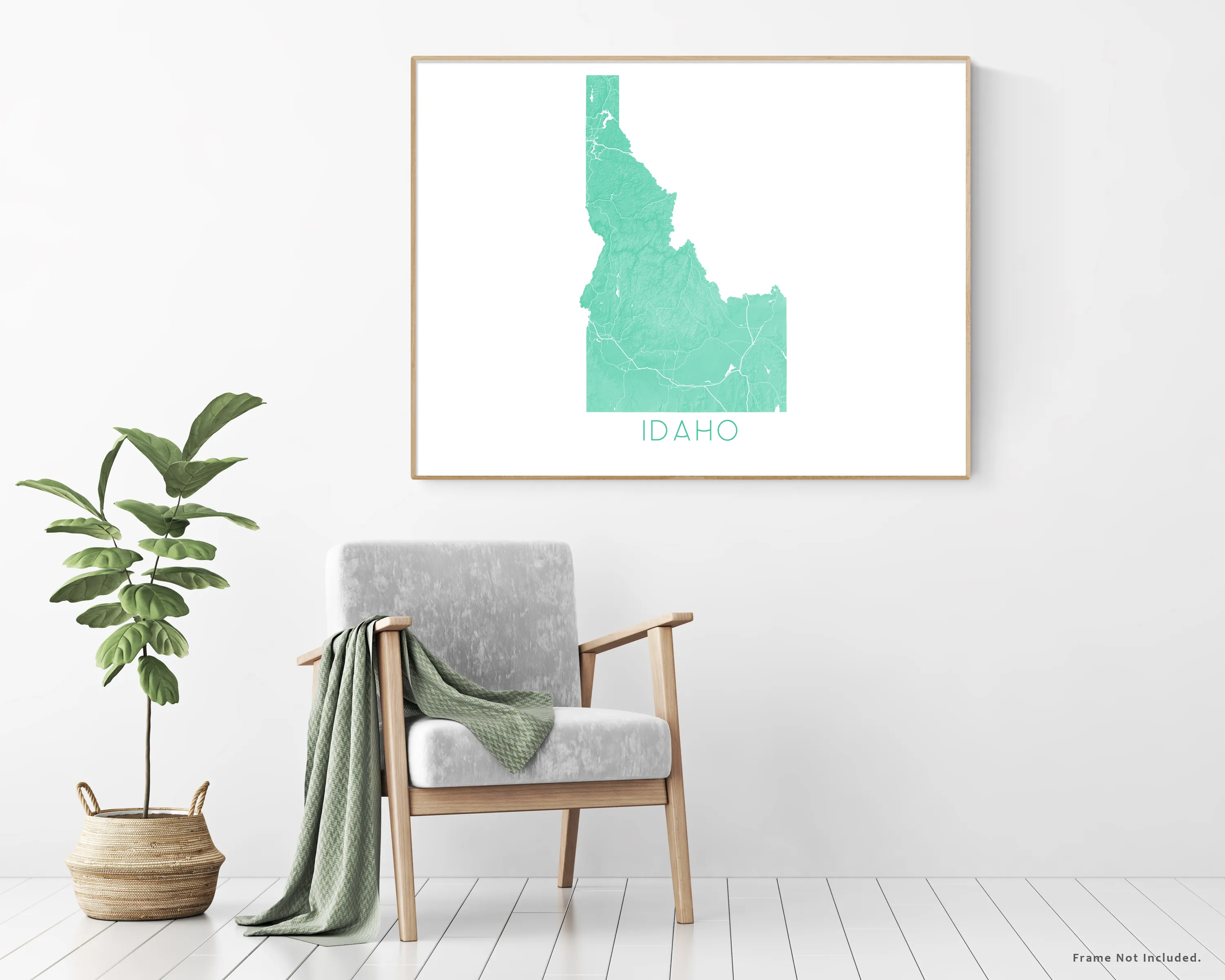 Idaho Map Print - Topographic Map of Idaho State Maps
