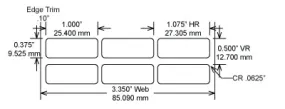 Identco TTL105-403-10  1.0x.375 Gloss White Polyimide Thermal Transfer Labels