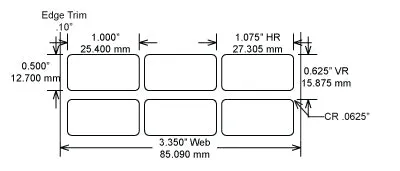 Identco TTL106-700-10 1.0x.50 Gloss White Polyester Thermal Transfer Labels