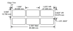Identco TTL106-700-10 1.0x.50 Gloss White Polyester Thermal Transfer Labels