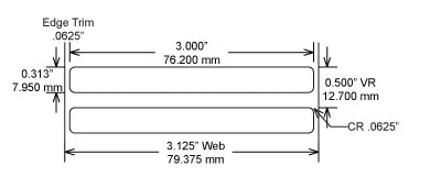 Identco TTL110-701-10 3.0x.3125 Matte White Polyester Thermal Transfer Labels