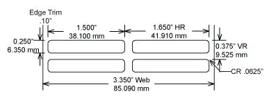 Identco TTL114-411-10 1.5x.25 Matte Tan Polyimide Thermal Transfer Labels