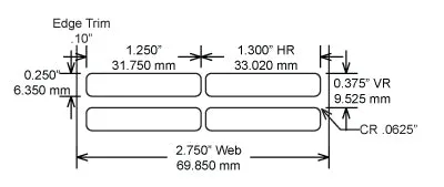 Identco TTL118-403-10 1.25x.25 Gloss White Polyimide Thermal Transfer Labels