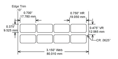 Identco TTL122-411-10 .70x.375 Matte Tan Polyimide Thermal Transfer Labels
