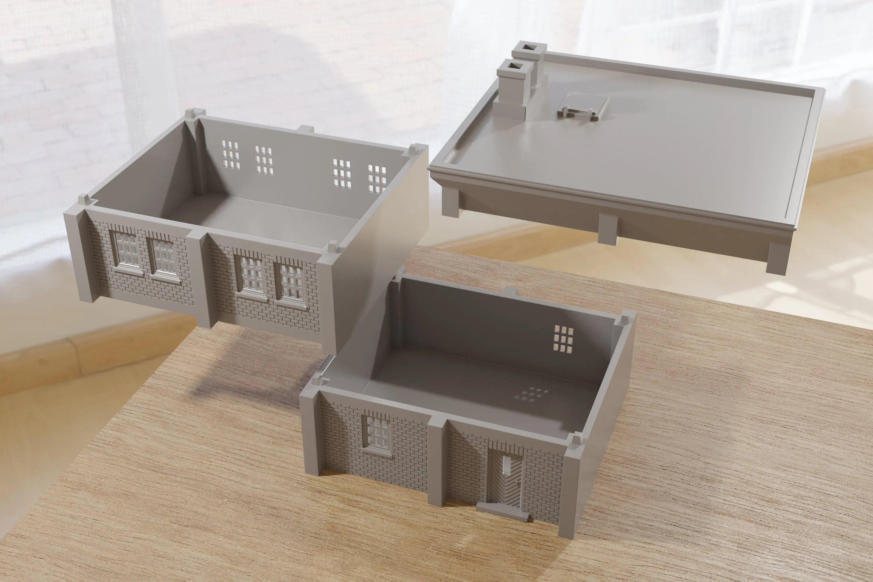 Industrial Buildings Set - Digital Download .STL Files for 3D Printing