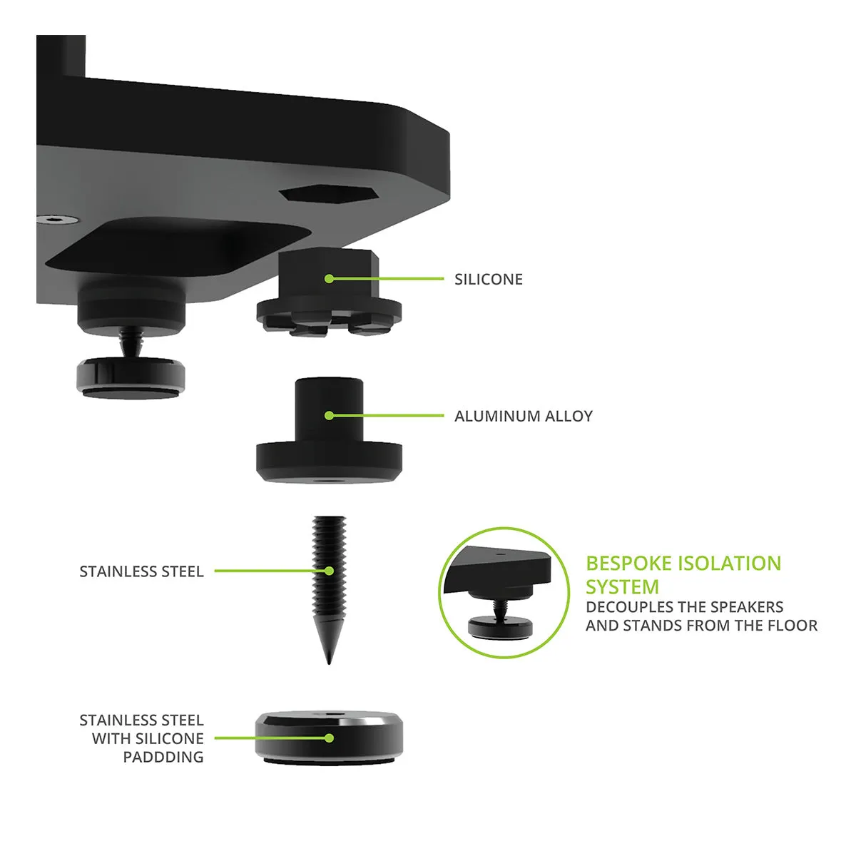 Kanto SX22 22" Tall Fillable Speaker Stands with Isolation Feet - Pair (Black)