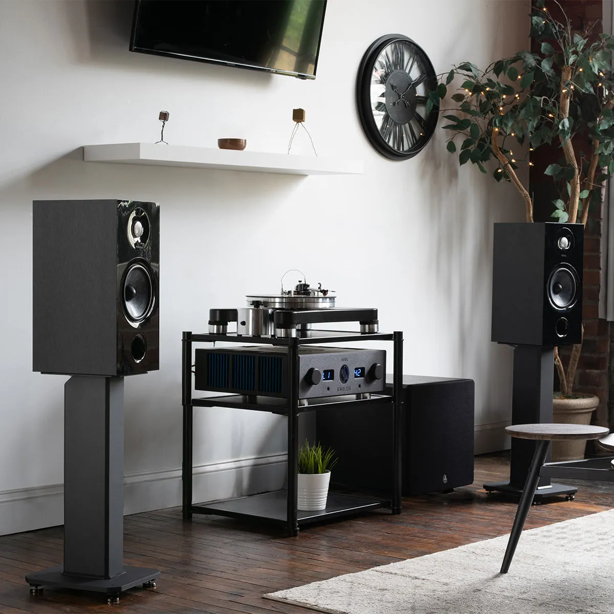 Kanto SX22 22" Tall Fillable Speaker Stands with Isolation Feet - Pair (Black)