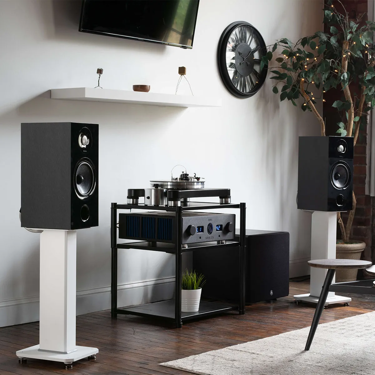 Kanto SX22 22" Tall Fillable Speaker Stands with Isolation Feet - Pair (White)