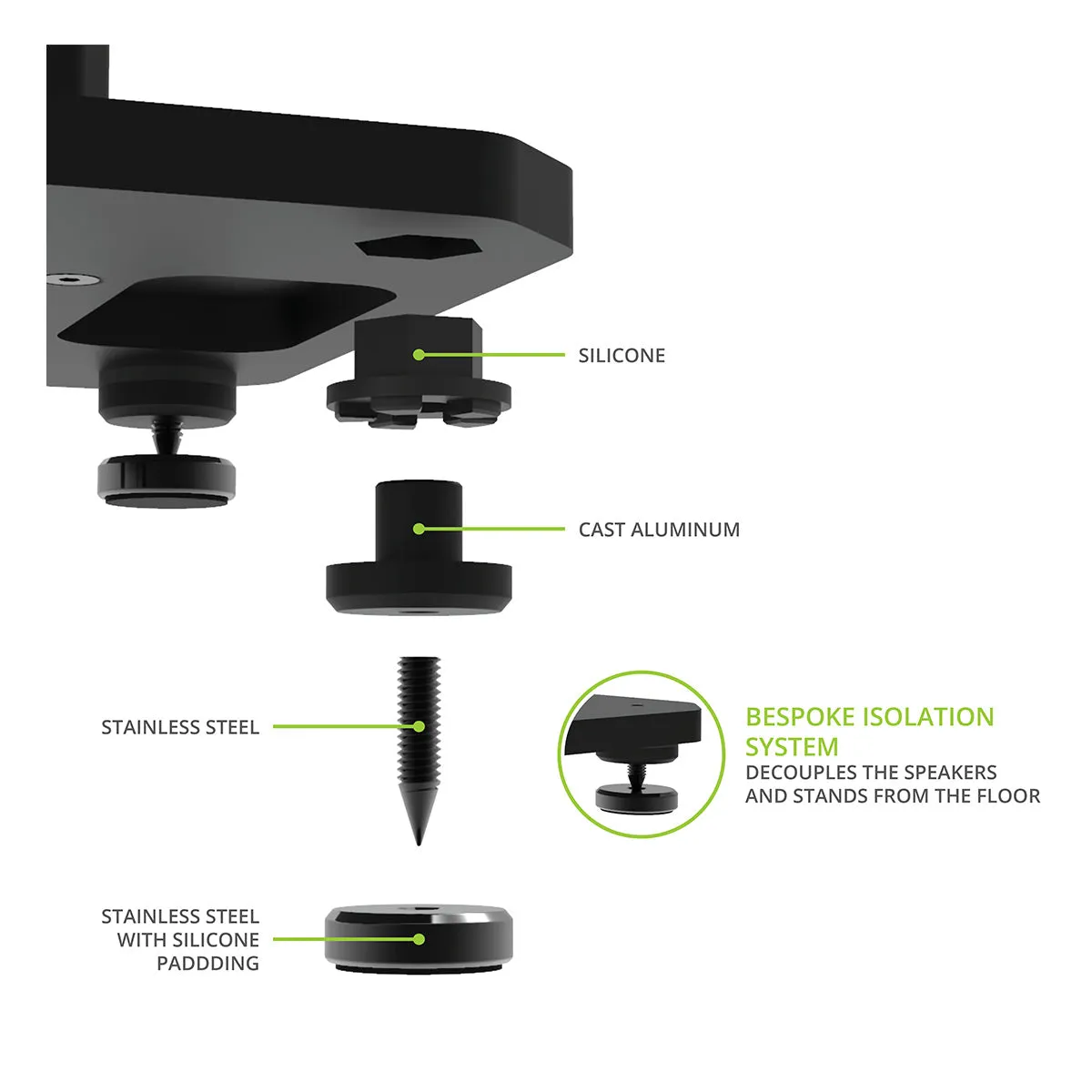Kanto SX26 26" Tall Fillable Speaker Stands with Isolation Feet - Pair (Black)