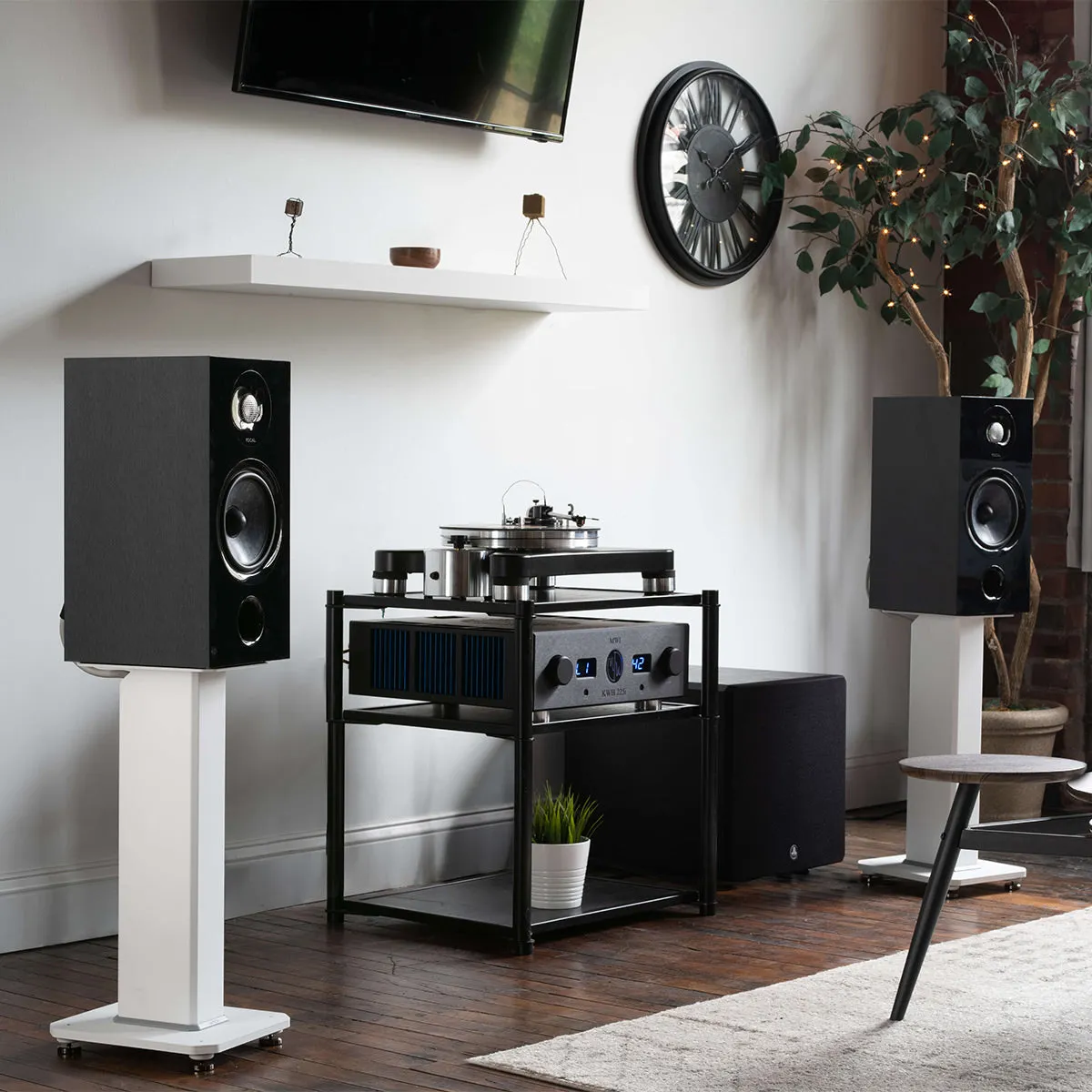 Kanto SX26 26" Tall Fillable Speaker Stands with Isolation Feet - Pair (White)