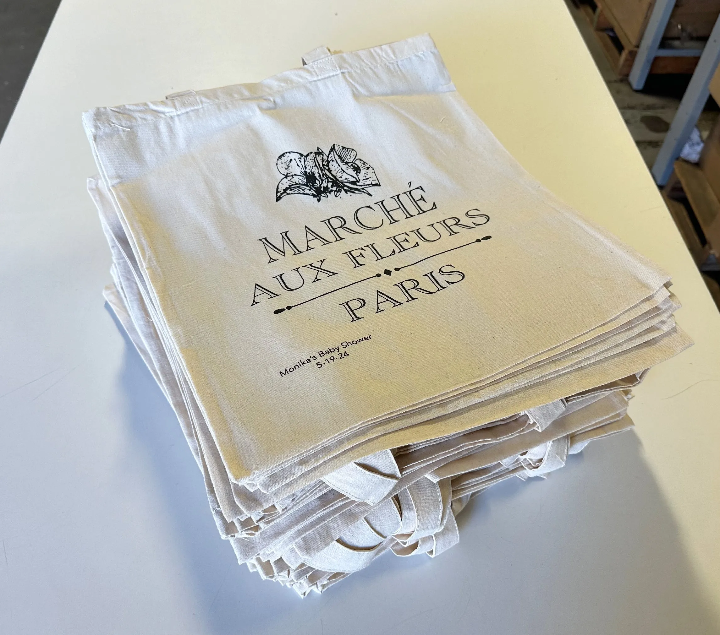 Lightweight Cotton Tote Bags with Two Color Logo Printed