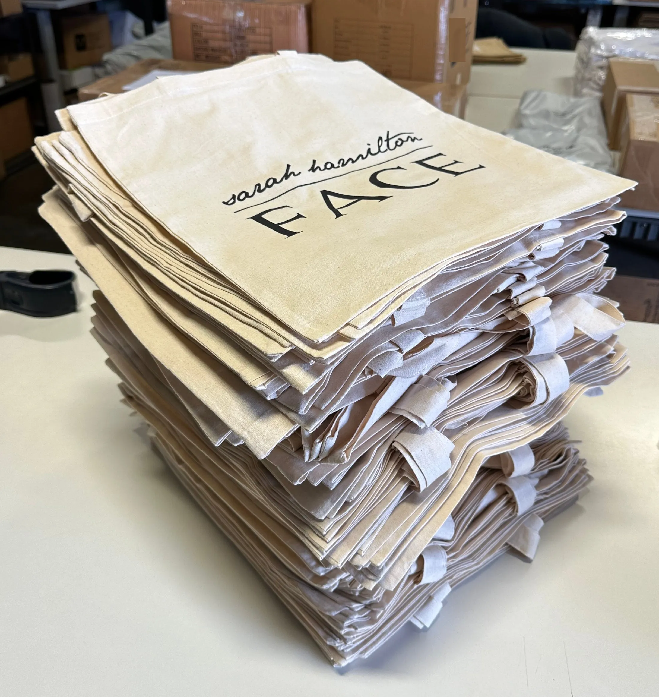 Lightweight Cotton Tote Bags with Two Color Logo Printed