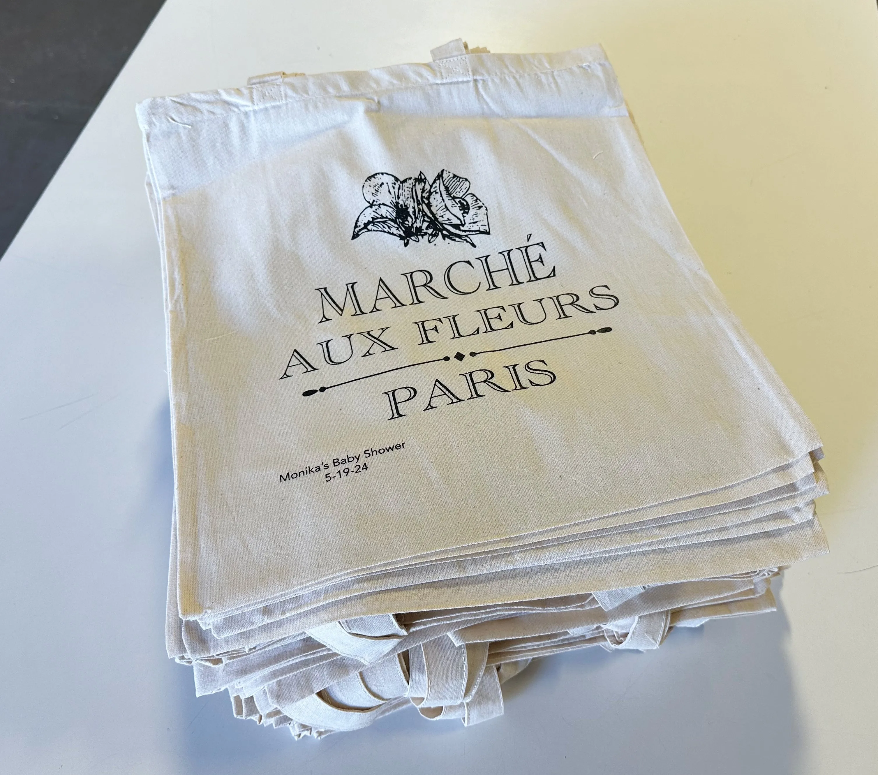 Lightweight Cotton Tote Bags with Two Color Logo Printed