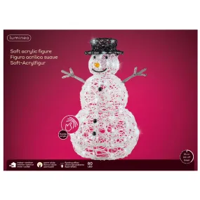 Lumineo 65cm 80 LED Cool White Soft Acrylic Snowman