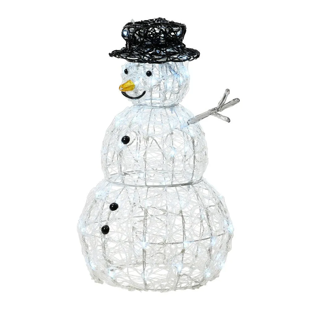Lumineo 65cm 80 LED Cool White Soft Acrylic Snowman
