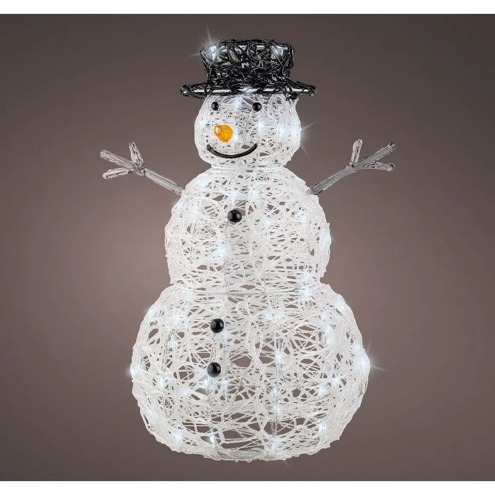 Lumineo 65cm 80 LED Cool White Soft Acrylic Snowman