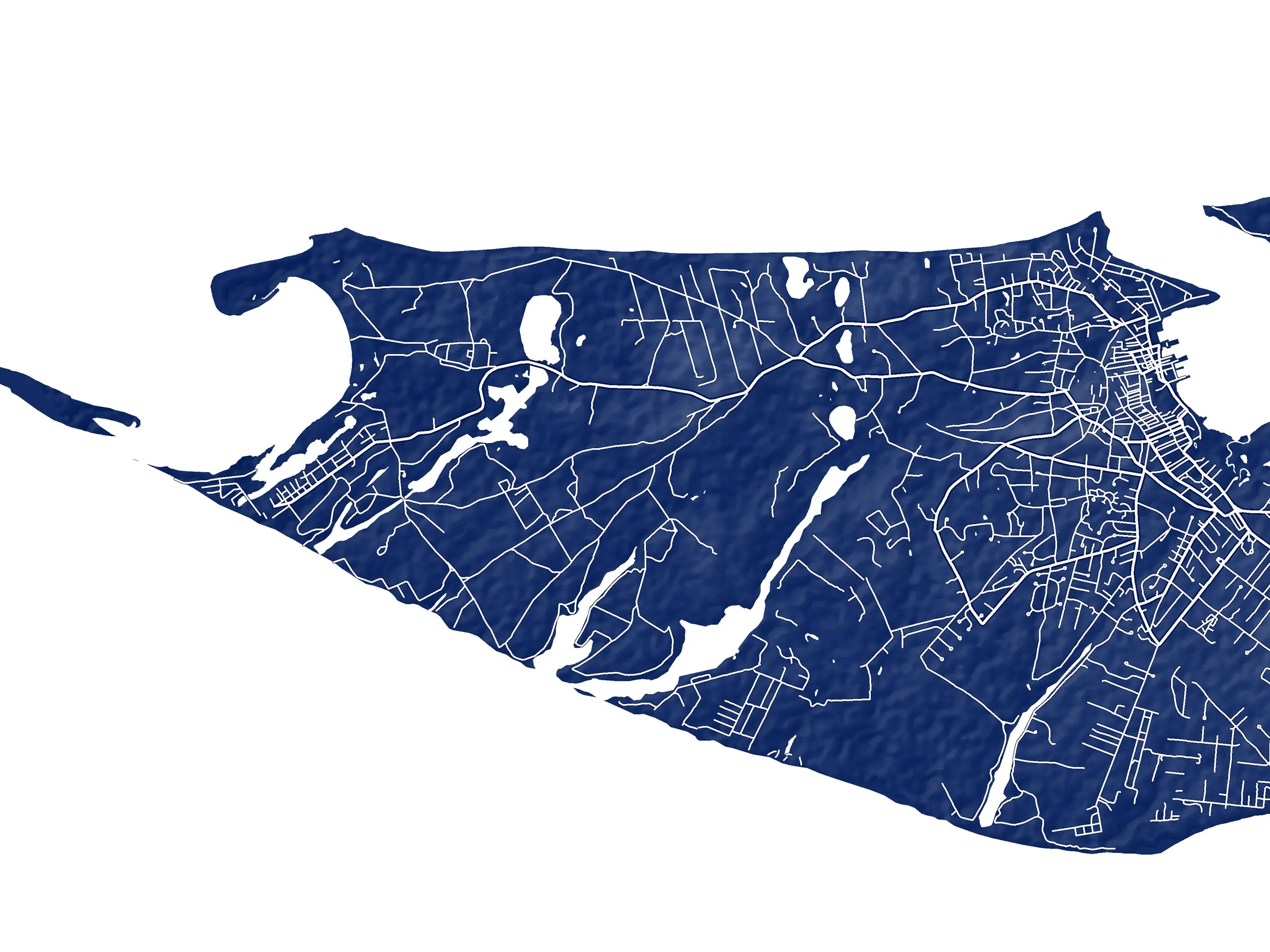 Nantucket Print Poster - Nantuckt Map of Nantucket MA Island Wall Art Street Road Prints, Massachusetts