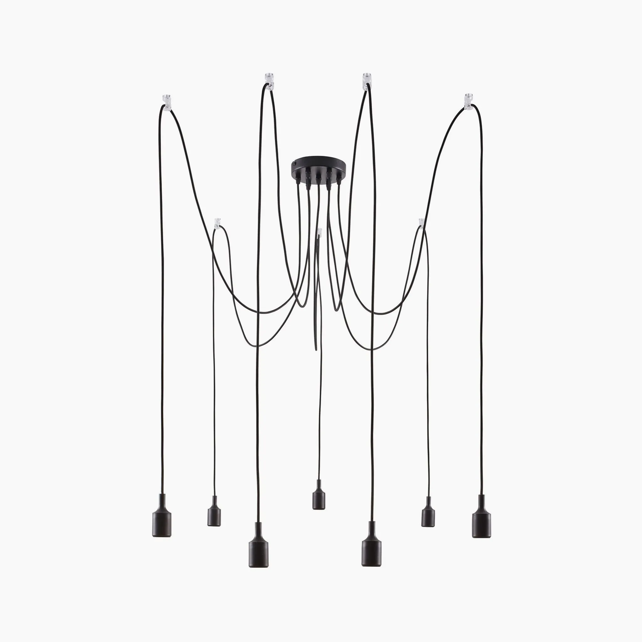 Neordic Ketil 420W 7 Lamp Dimmable Pendant Light in Black