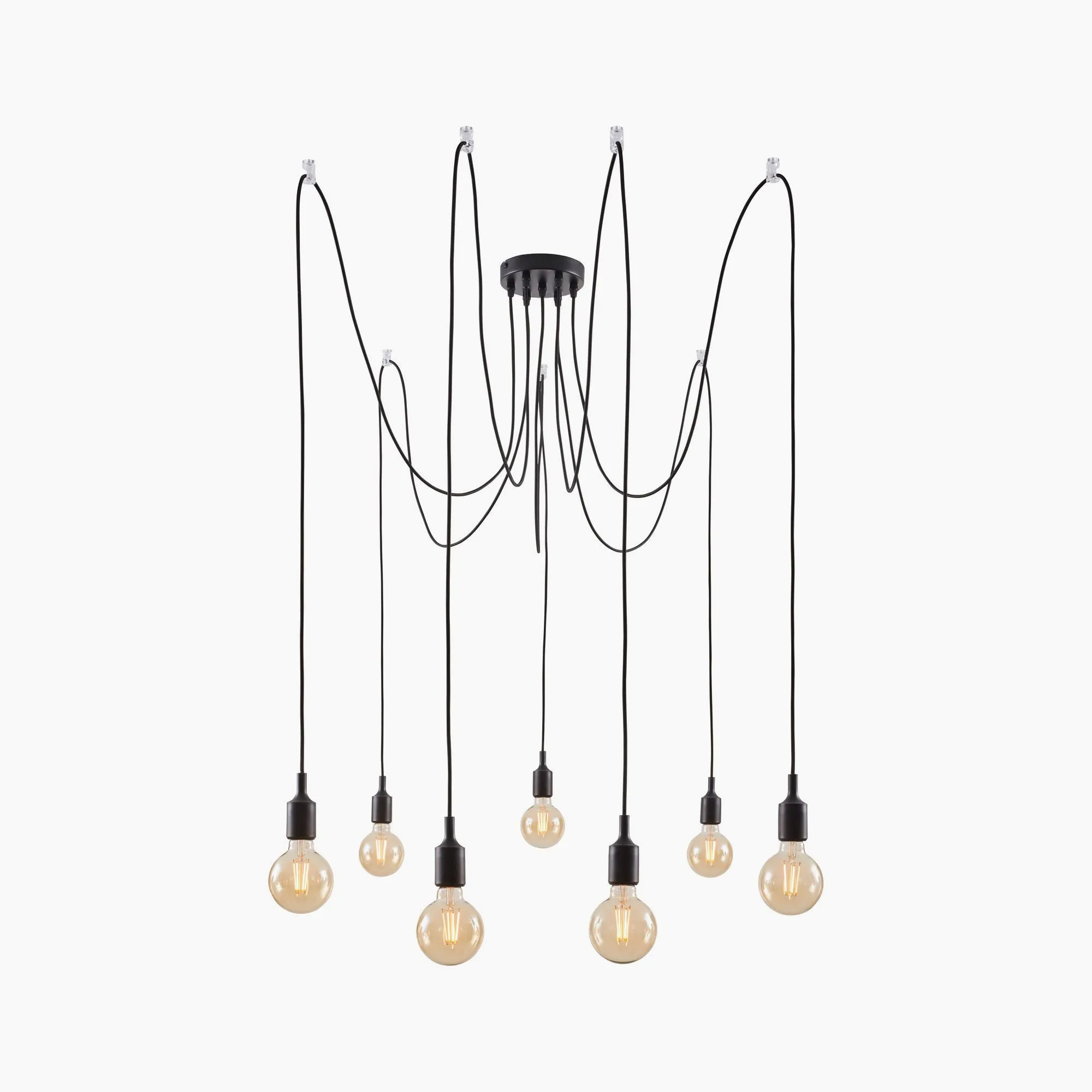 Neordic Ketil 420W 7 Lamp Dimmable Pendant Light in Black