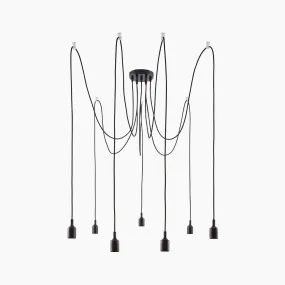 Neordic Ketil 420W 7 Lamp Dimmable Pendant Light in Black